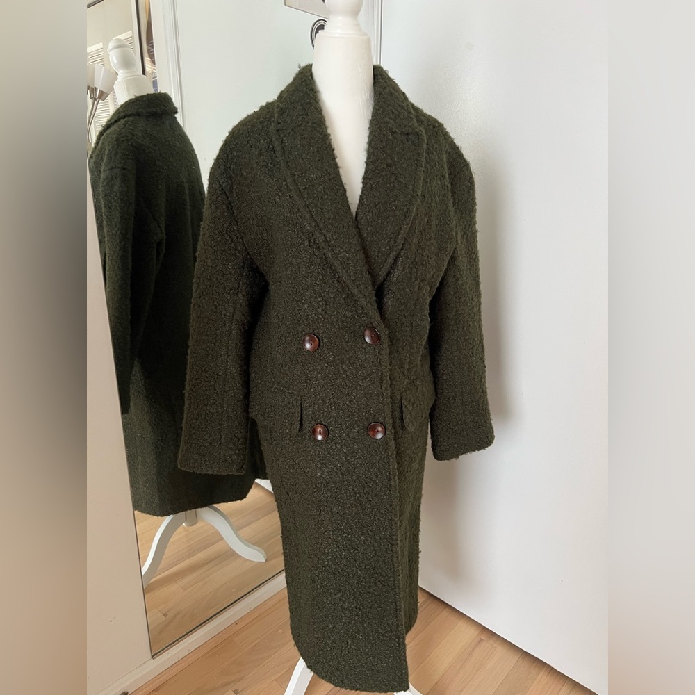 Topshop Olive Teddy Jacket
